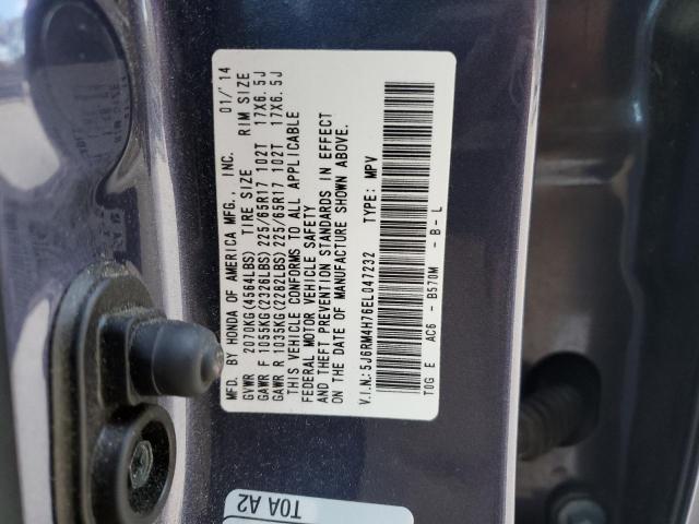 Photo 12 VIN: 5J6RM4H76EL047232 - HONDA CR-V EXL 