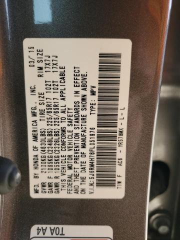 Photo 12 VIN: 5J6RM4H76FL051976 - HONDA CR-V EXL 