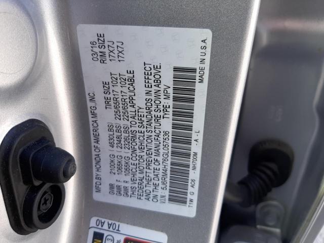 Photo 13 VIN: 5J6RM4H76GL057536 - HONDA CR-V EXL 