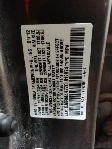 Photo 11 VIN: 5J6RM4H77CL012874 - HONDA CRV 