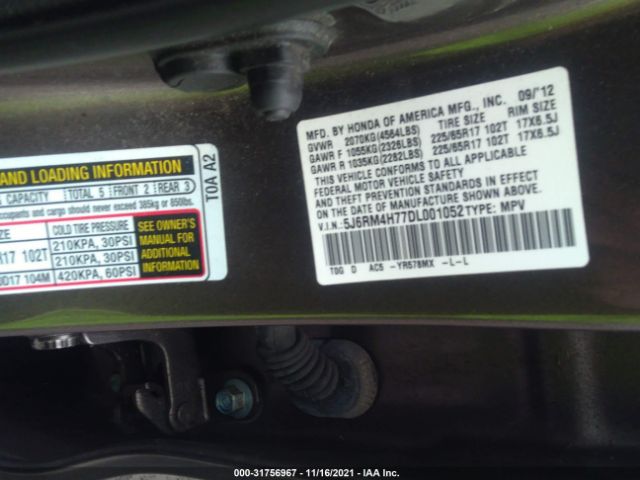 Photo 8 VIN: 5J6RM4H77DL001052 - HONDA CR-V 