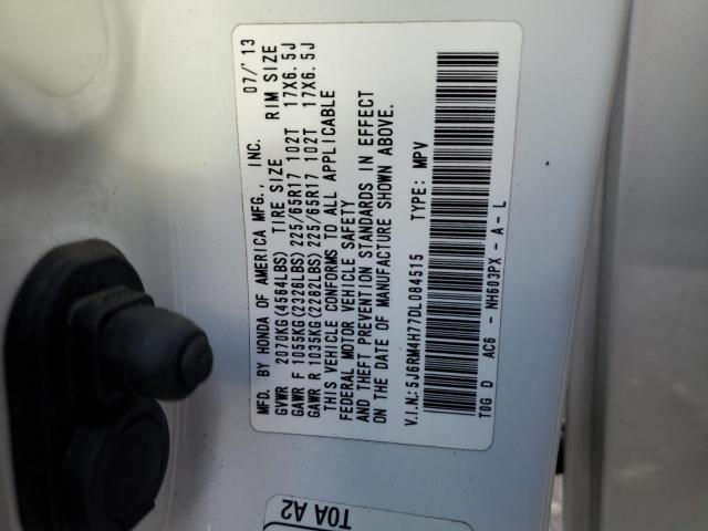 Photo 12 VIN: 5J6RM4H77DL084515 - HONDA CR-V EXL 