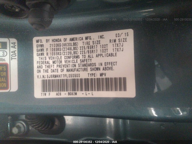 Photo 8 VIN: 5J6RM4H77FL050500 - HONDA CR-V 