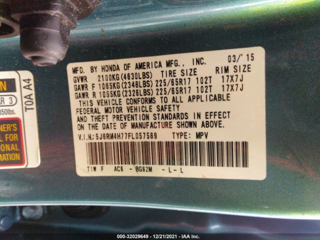 Photo 8 VIN: 5J6RM4H77FL057589 - HONDA CR-V 