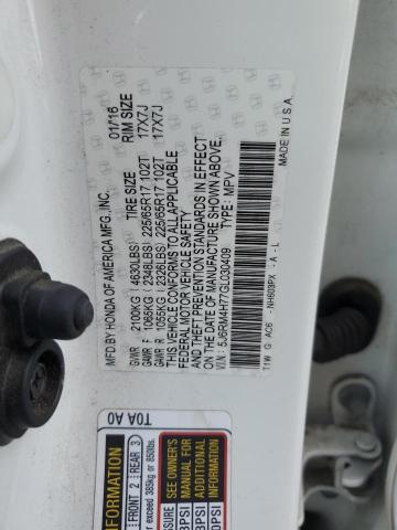 Photo 12 VIN: 5J6RM4H77GL030409 - HONDA CR-V EXL 