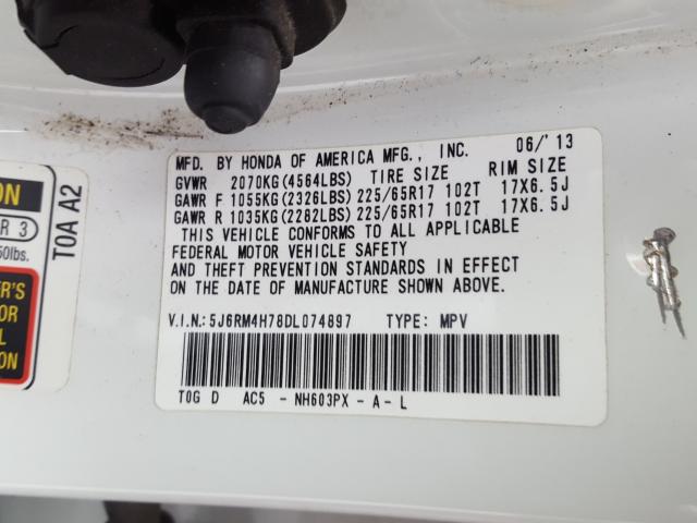 Photo 9 VIN: 5J6RM4H78DL074897 - HONDA CR-V EXL 