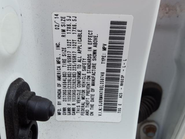 Photo 9 VIN: 5J6RM4H78EL058748 - HONDA CR-V EXL 