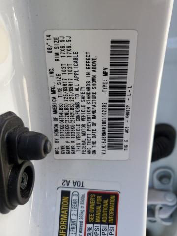 Photo 12 VIN: 5J6RM4H78EL102392 - HONDA CR-V EXL 