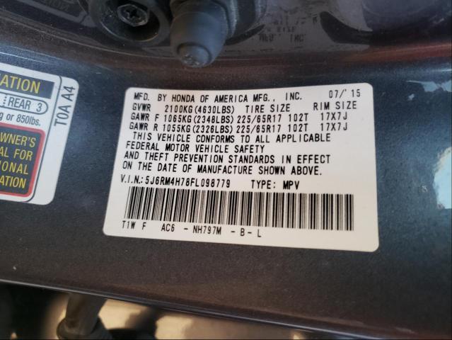 Photo 9 VIN: 5J6RM4H78FL098779 - HONDA CR-V 