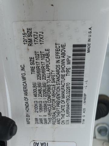 Photo 11 VIN: 5J6RM4H78GL022870 - HONDA CR-V EXL 