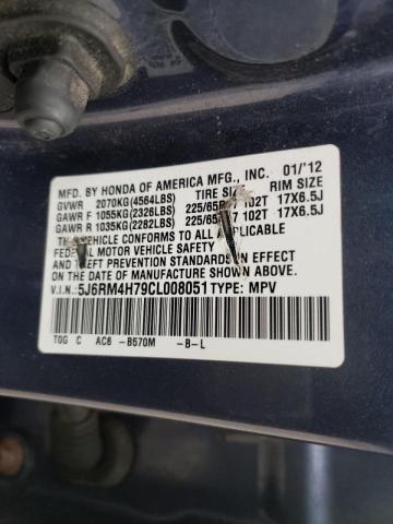 Photo 9 VIN: 5J6RM4H79CL008051 - HONDA CR-V EXL 