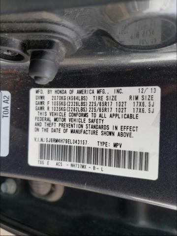 Photo 9 VIN: 5J6RM4H79EL043157 - HONDA CR-V EXL 