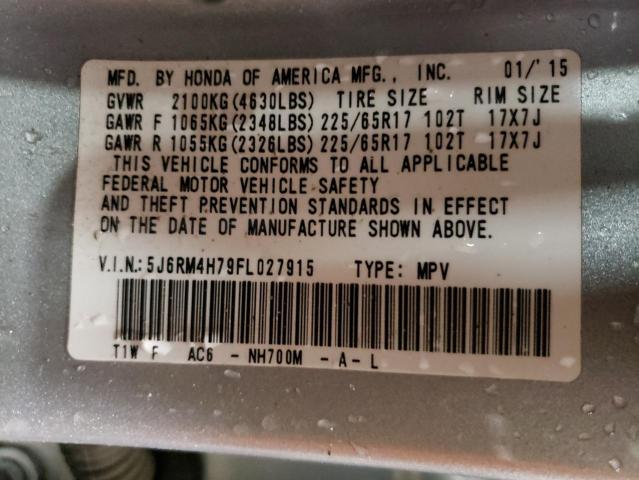 Photo 12 VIN: 5J6RM4H79FL027915 - HONDA CR-V EXL 