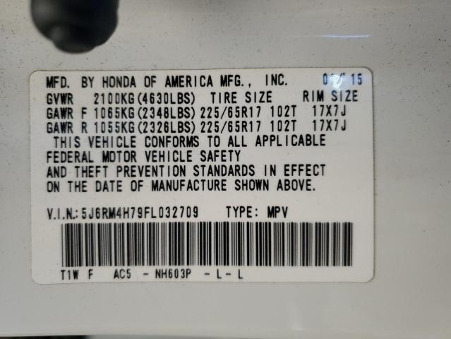 Photo 12 VIN: 5J6RM4H79FL032709 - HONDA CR-V EXL 