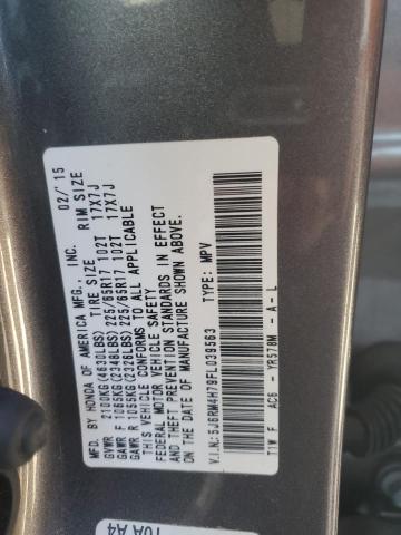 Photo 12 VIN: 5J6RM4H79FL039563 - HONDA CR-V EXL 