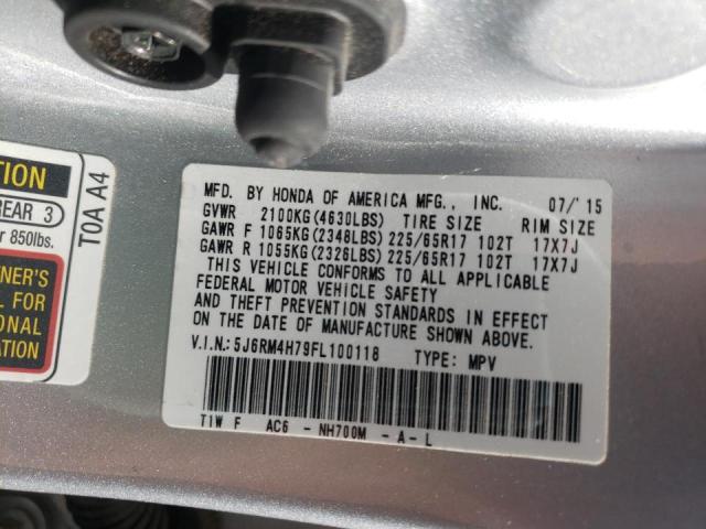 Photo 9 VIN: 5J6RM4H79FL100118 - HONDA CR-V EXL 