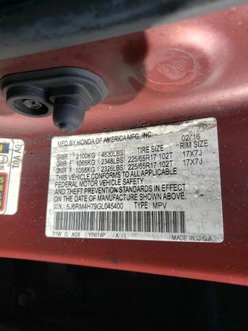 Photo 9 VIN: 5J6RM4H79GL045400 - HONDA CR-V EXL 