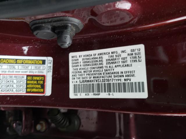 Photo 9 VIN: 5J6RM4H7XCL023917 - HONDA CR-V EXL 