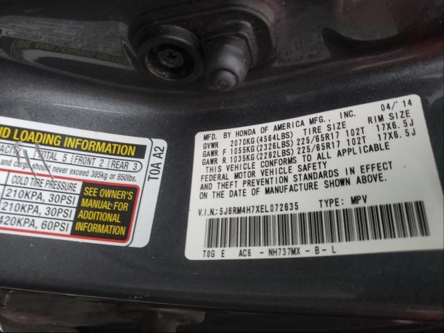 Photo 9 VIN: 5J6RM4H7XEL072635 - HONDA CR-V EXL 