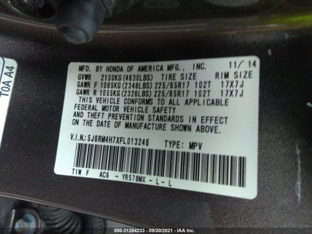 Photo 8 VIN: 5J6RM4H7XFL013246 - HONDA CR-V 