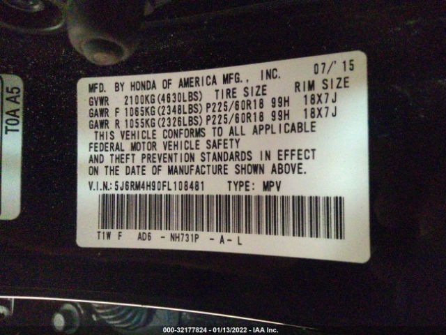 Photo 8 VIN: 5J6RM4H90FL108481 - HONDA CR-V 