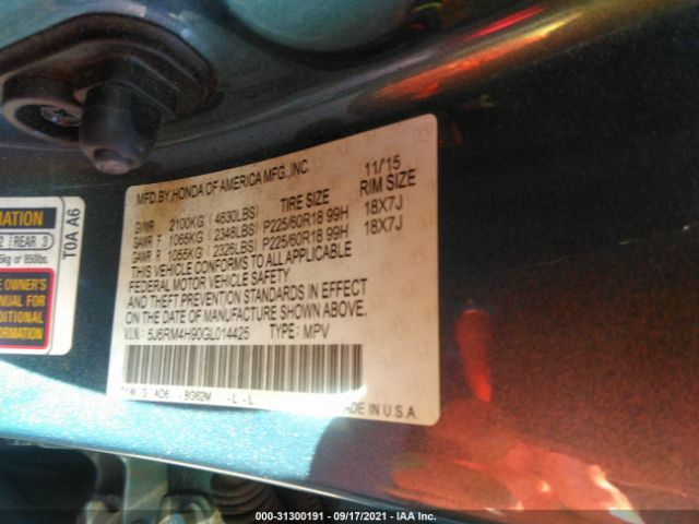 Photo 8 VIN: 5J6RM4H90GL014425 - HONDA CR-V 