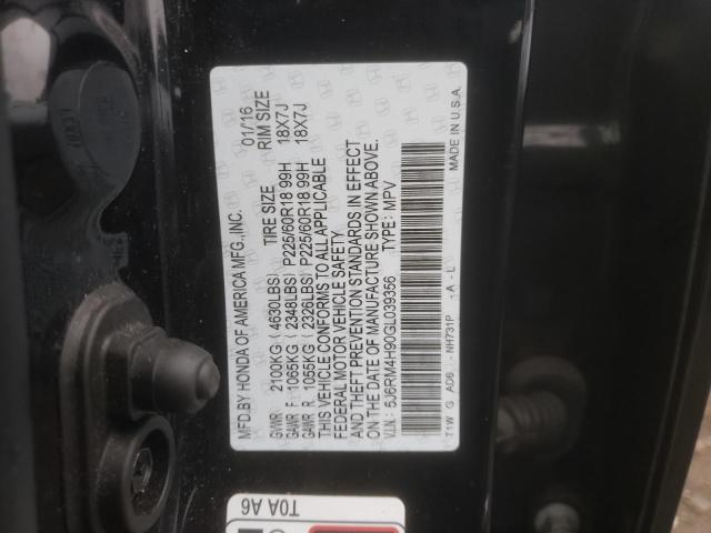 Photo 11 VIN: 5J6RM4H90GL039356 - HONDA CRV 