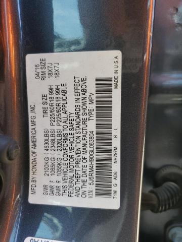 Photo 12 VIN: 5J6RM4H90GL063804 - HONDA CRV 