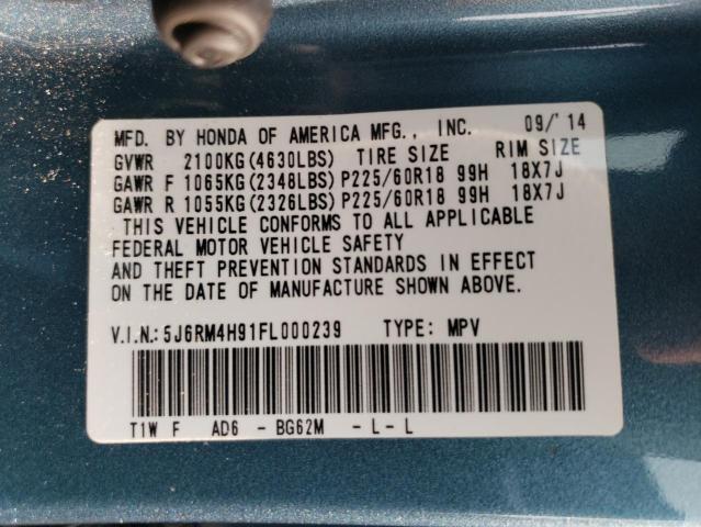 Photo 12 VIN: 5J6RM4H91FL000239 - HONDA CR-V TOURI 