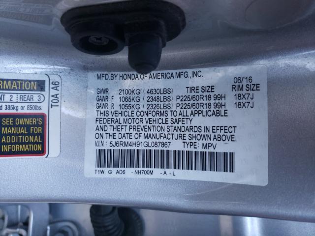 Photo 9 VIN: 5J6RM4H91GL087867 - HONDA CR-V TOURI 