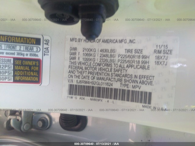 Photo 8 VIN: 5J6RM4H92GL011624 - HONDA CR-V 