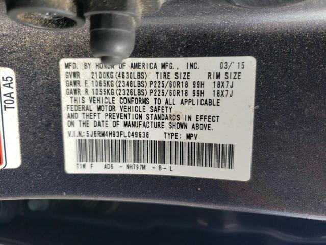 Photo 12 VIN: 5J6RM4H93FL049636 - HONDA CRV 