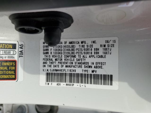 Photo 11 VIN: 5J6RM4H93FL116249 - HONDA CR-V TOURI 