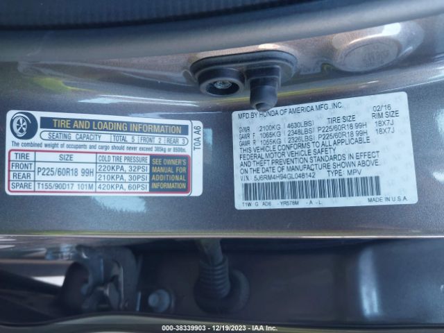 Photo 8 VIN: 5J6RM4H94GL048142 - HONDA CR-V 