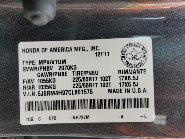 Photo 12 VIN: 5J6RM4H97CL801575 - HONDA CRV 