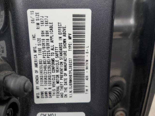 Photo 13 VIN: 5J6RM4H97FL085037 - HONDA CRV 