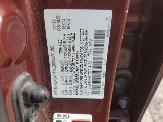 Photo 13 VIN: 5J6RM4H97GL014132 - HONDA CR-V TOURI 