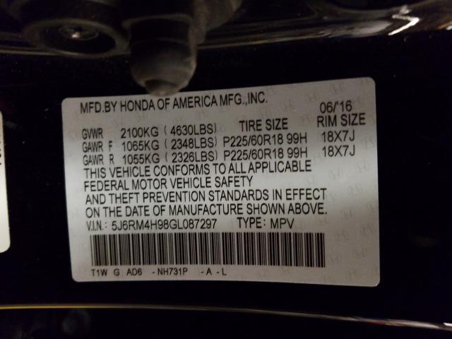 Photo 9 VIN: 5J6RM4H98GL087297 - HONDA CR-V TOURI 