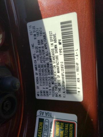 Photo 9 VIN: 5J6RM4H99FL059510 - HONDA CR-V TOURI 