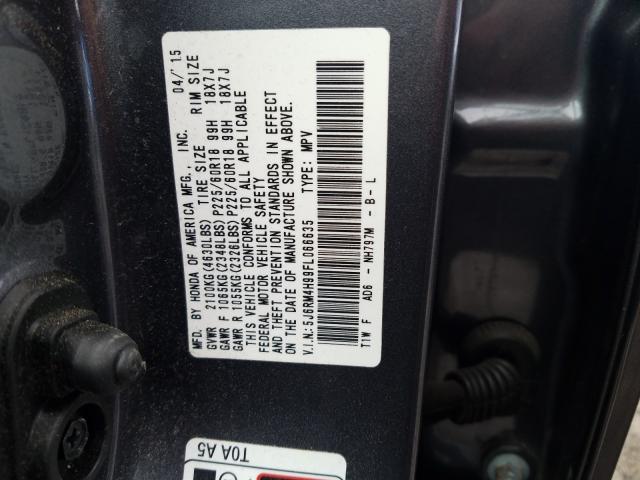 Photo 9 VIN: 5J6RM4H99FL066635 - HONDA CR-V TOURI 