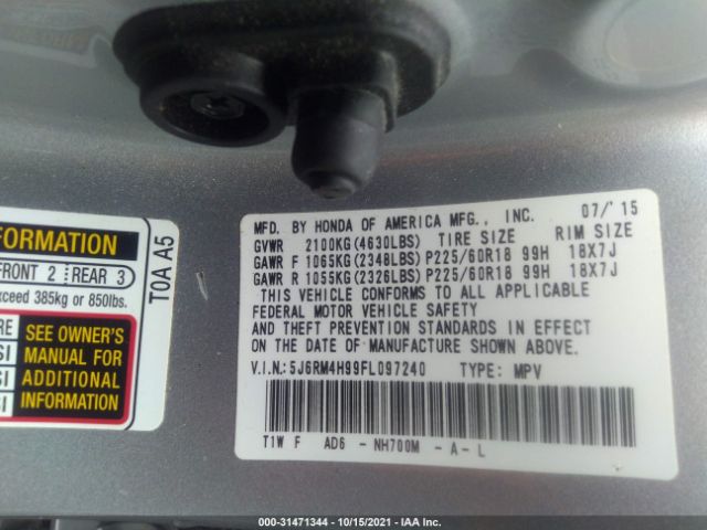 Photo 8 VIN: 5J6RM4H99FL097240 - HONDA CR-V 