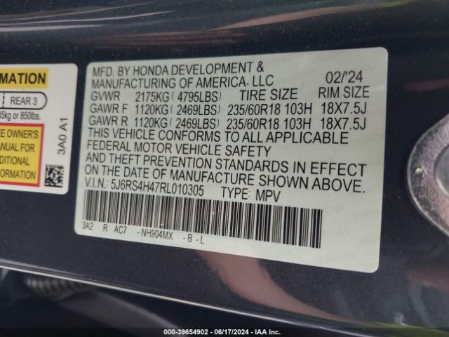 Photo 8 VIN: 5J6RS4H47RL010305 - HONDA CR-V 