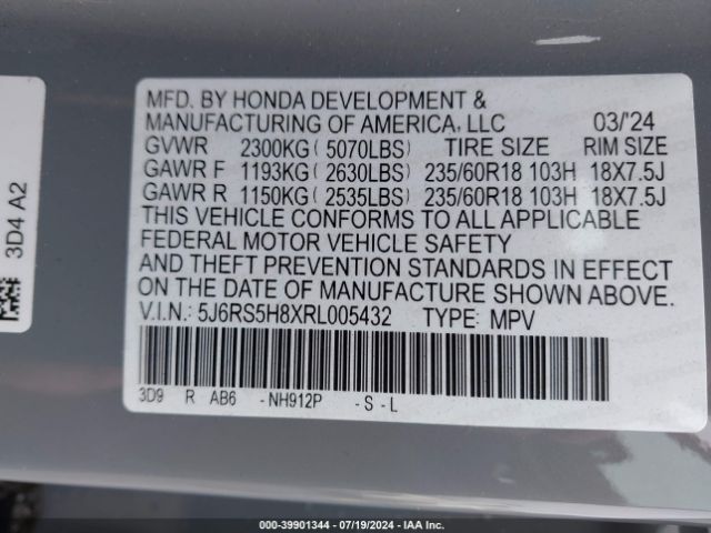 Photo 8 VIN: 5J6RS5H8XRL005432 - HONDA CR-V 