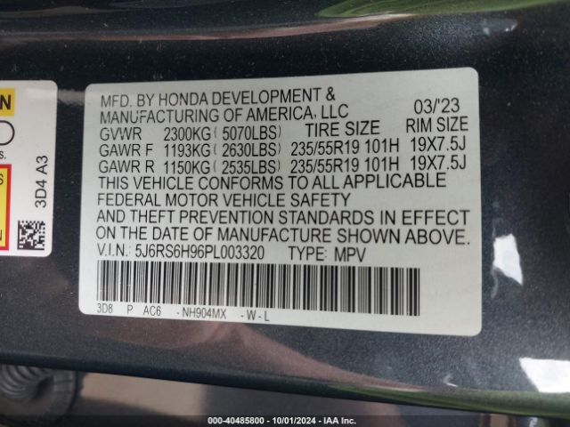 Photo 8 VIN: 5J6RS6H96PL003320 - HONDA CR-V 