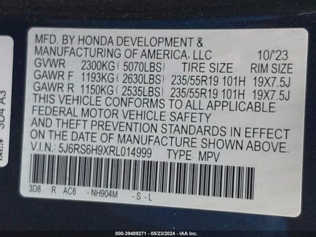 Photo 8 VIN: 5J6RS6H9XRL014999 - HONDA CR-V 