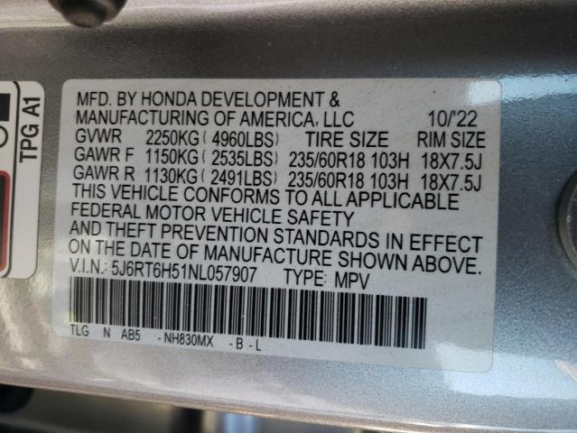 Photo 12 VIN: 5J6RT6H51NL057907 - HONDA CRV 