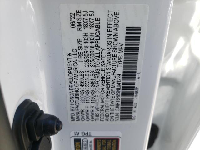 Photo 9 VIN: 5J6RT6H89NL041299 - HONDA CR-V EXL 