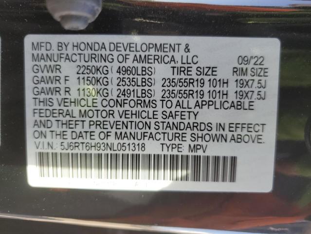 Photo 11 VIN: 5J6RT6H93NL051318 - HONDA CR-V TOURI 