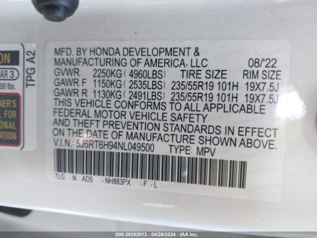 Photo 8 VIN: 5J6RT6H94NL049500 - HONDA CR-V 