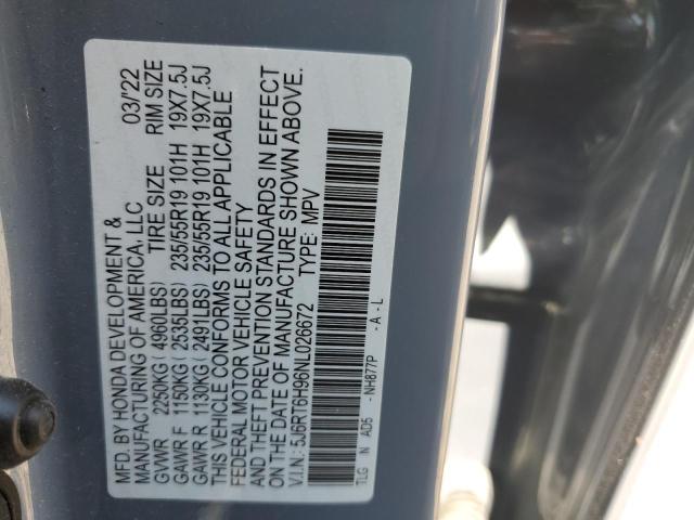 Photo 13 VIN: 5J6RT6H96NL026672 - HONDA CR-V TOURI 